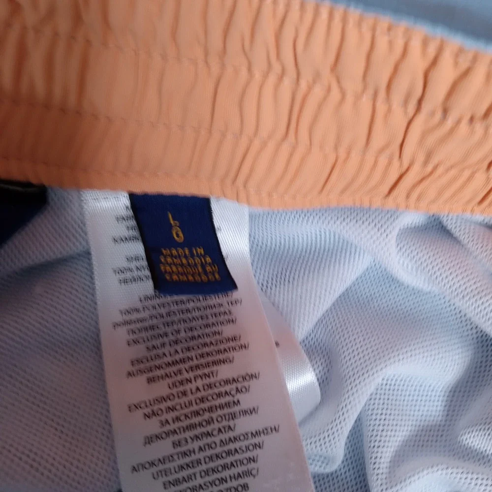 Polo Ralph Lauren Mens Swim Trunks Light Blue Cargo Pocket Board Shorts Large